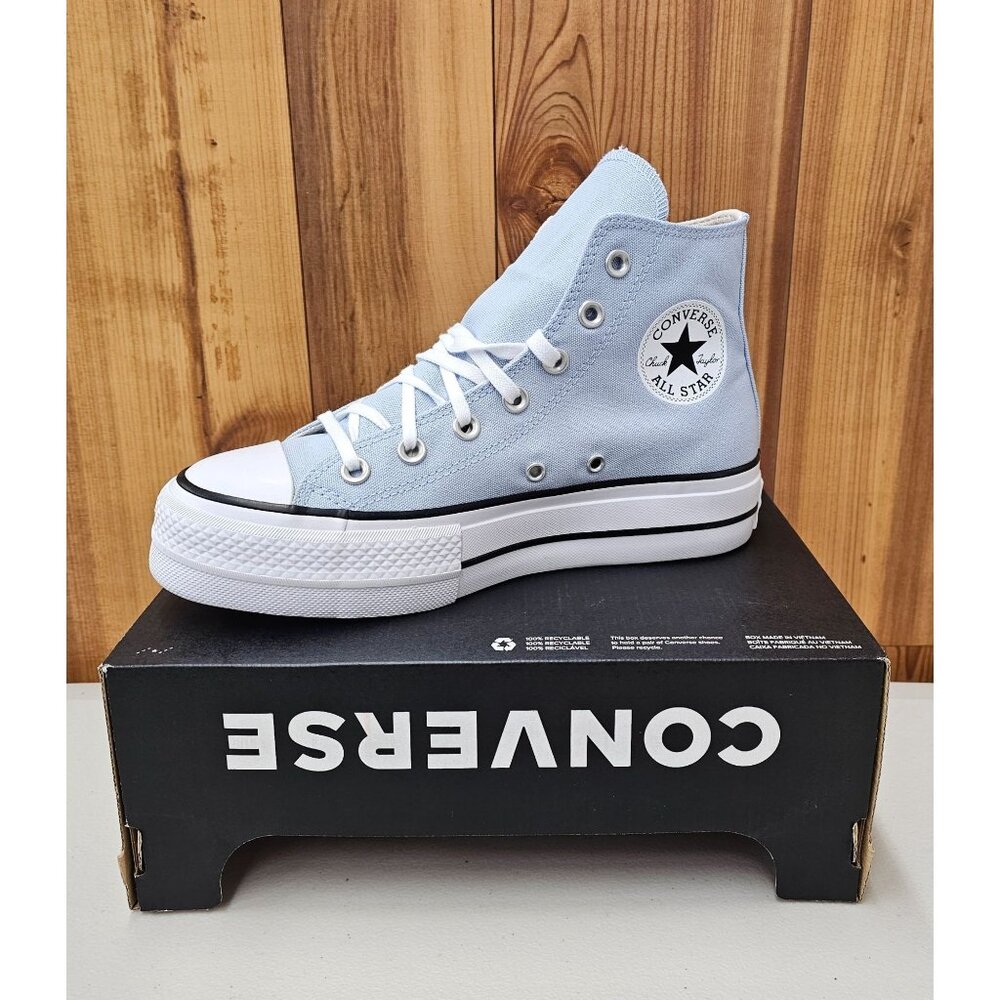 Converse Chuck Taylor All Star High Top Sneakers in Light Blue and White